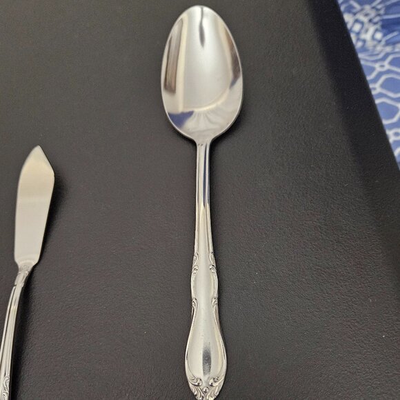 4 Stainless Serving Pcs: 3 National Korea - 1 Simeon I. & George H. Rogers Co. - Picture 6 of 12